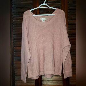 Say What? XL Sweater Pink Silver Buttons